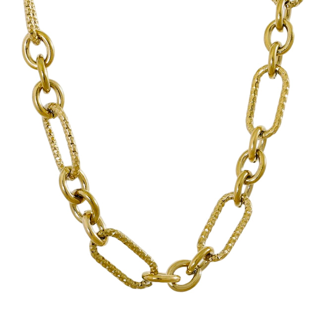 Bold Textured Link Chain Necklace