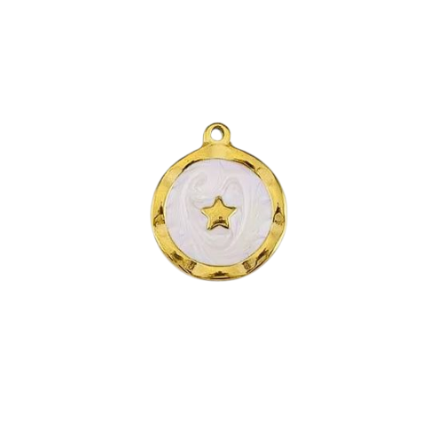 Iridescent Star Round Enamel Charm