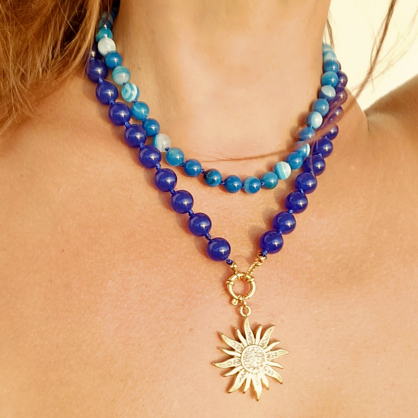 Jade Beaded Necklace – Interchangeable Charms – 10 mm