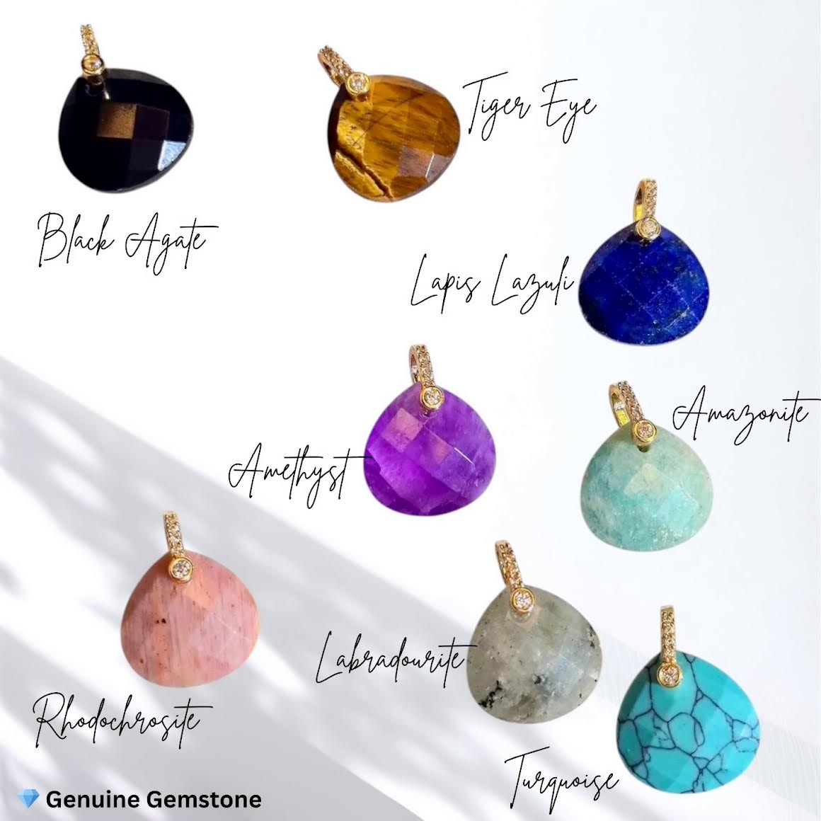 Celestial Charm Indigo Jade Beaded Necklace– Interchangeable Charms – 10 mm