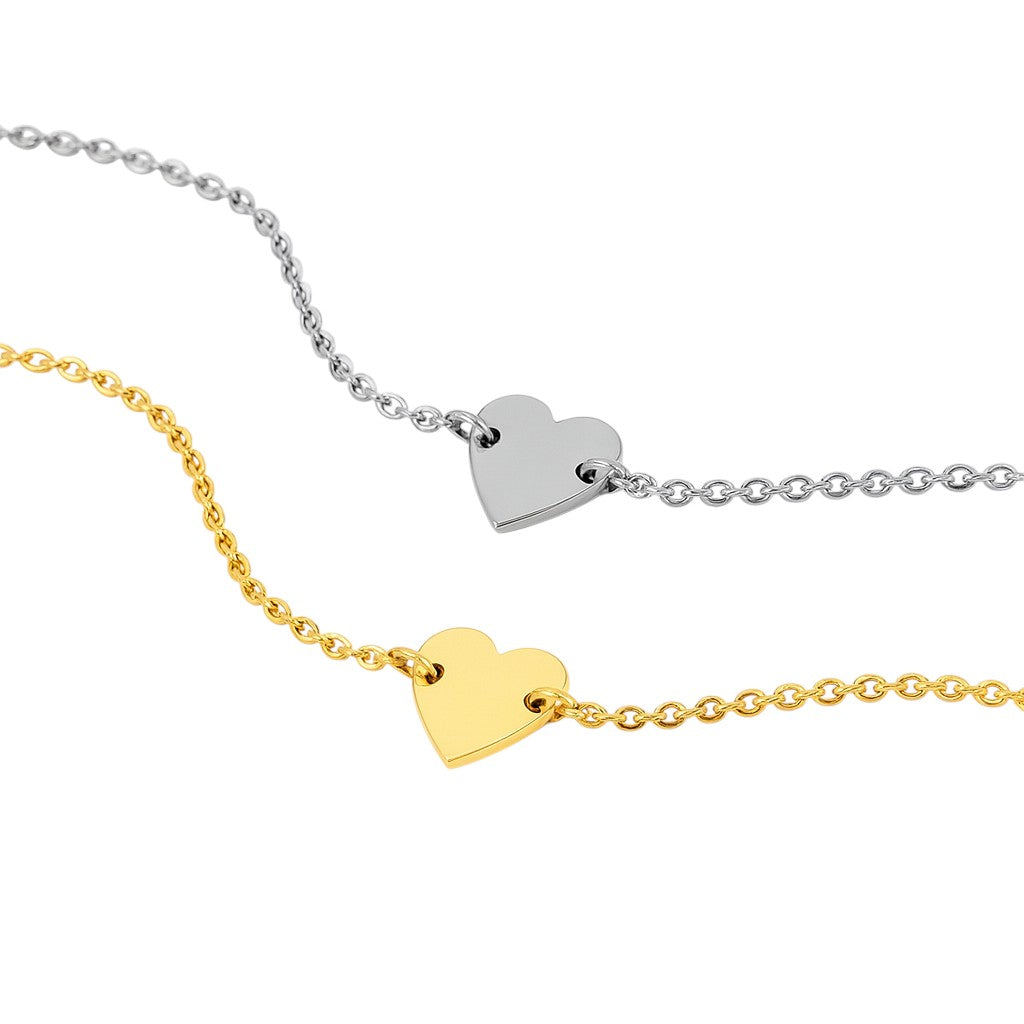 Engravable Initial Delicate Heart Bracelet