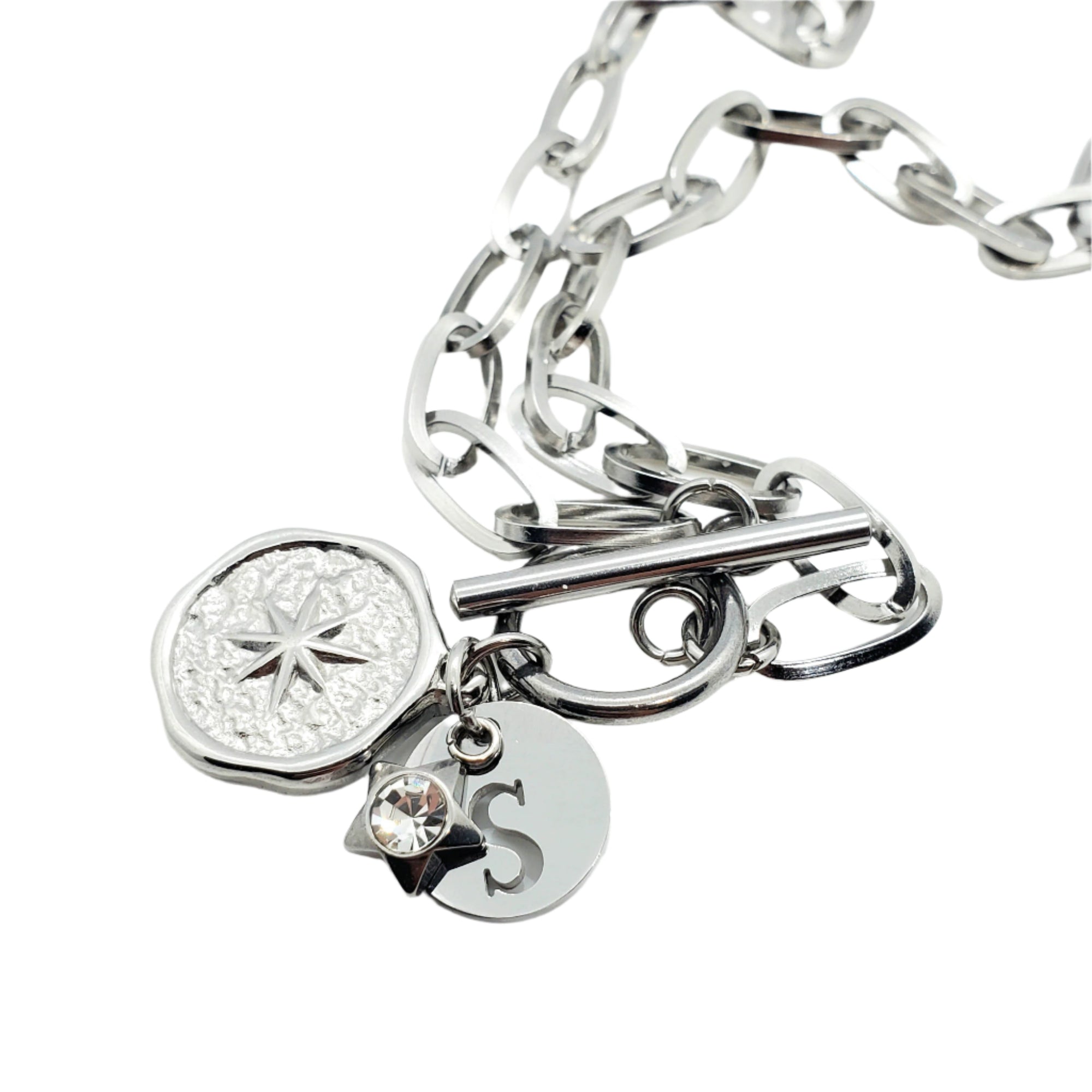 Star Toggle Clasp Initial Necklace – Personalized Initi