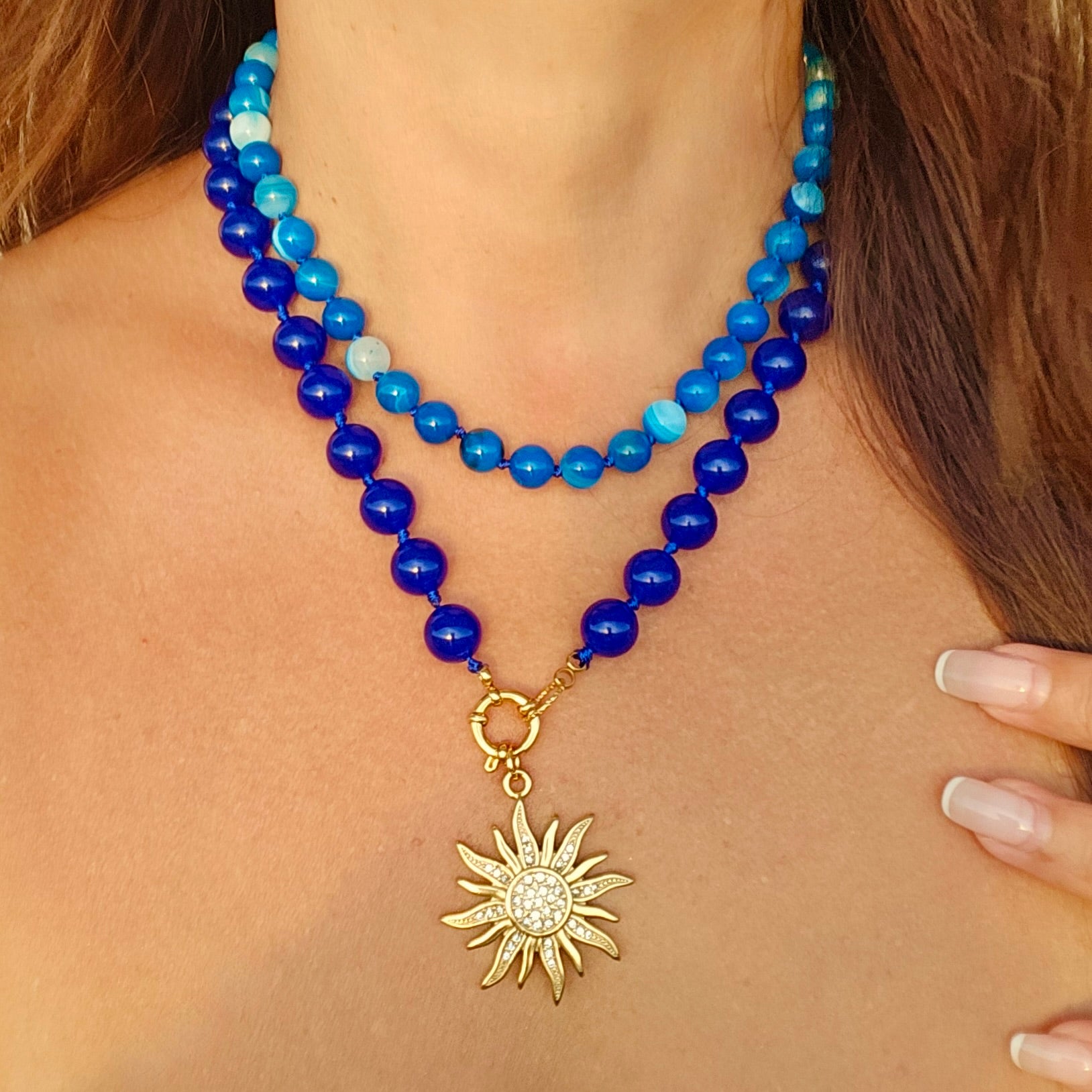 Jade Beaded Necklace – Interchangeable Charms – 10 mm