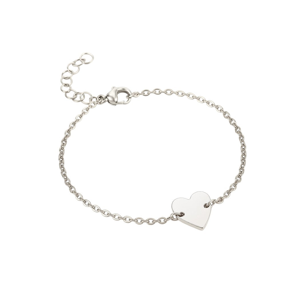 Engravable Initial Delicate Heart Bracelet