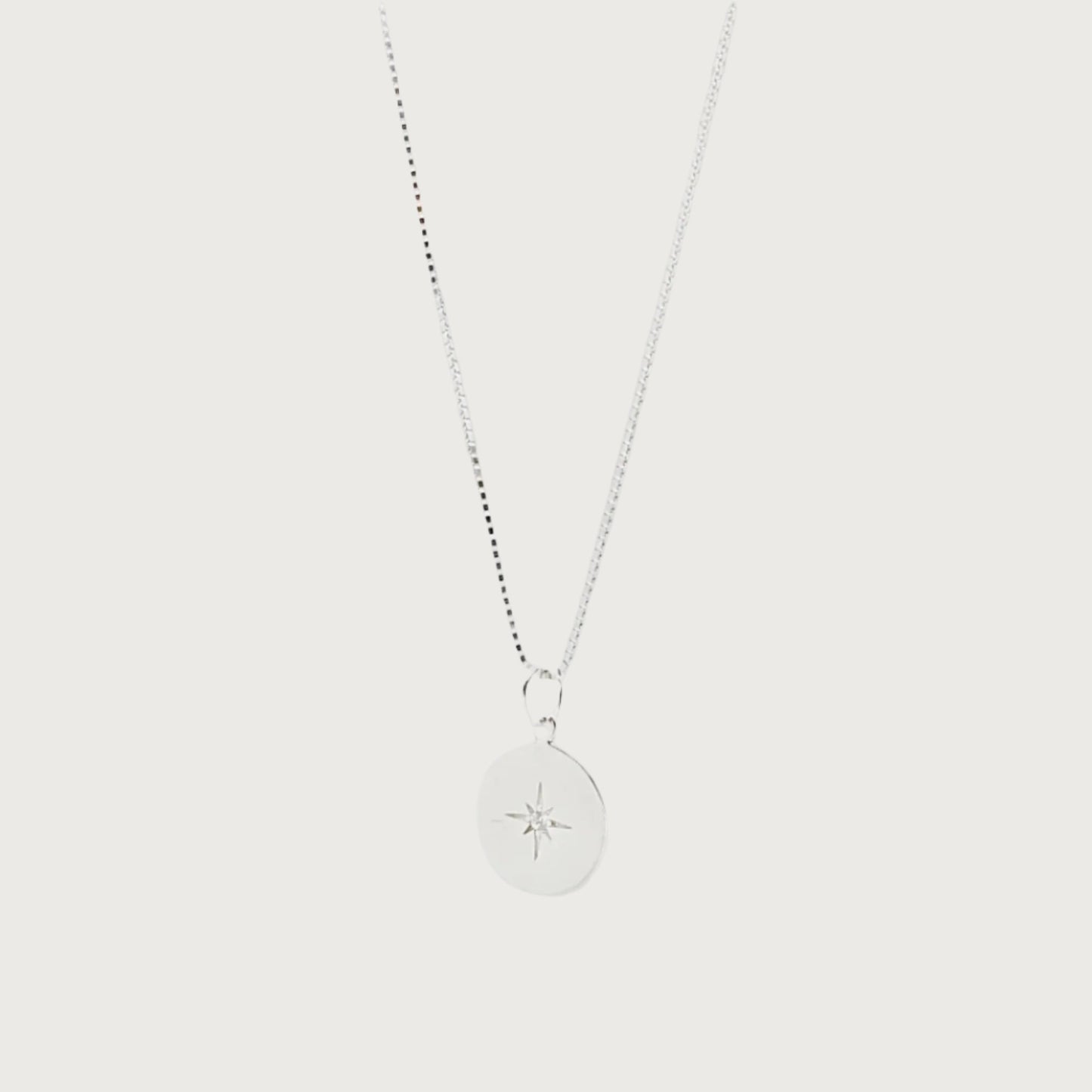 Silver North Star Medallion Necklace - Sterling Silver