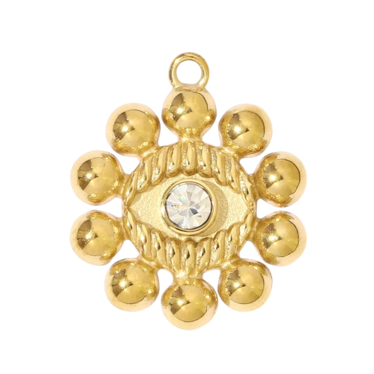 Celestial Eye Charm – Gold Crystal Pendant
