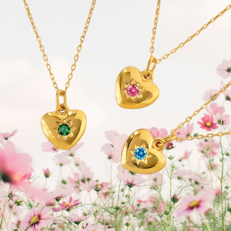 Heart Birthstone Necklace – Personalized for Mom