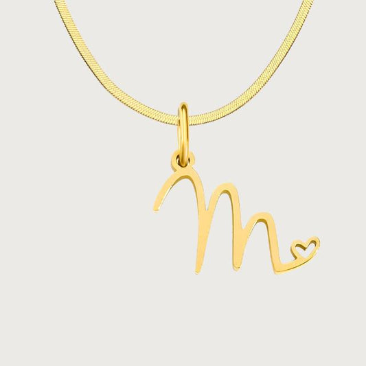 Signature Initial Necklace with Heart Detail