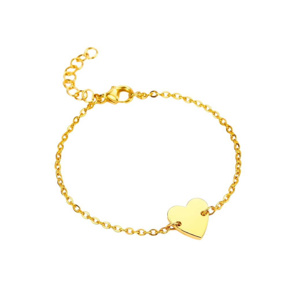 Engravable Initial Delicate Heart Bracelet