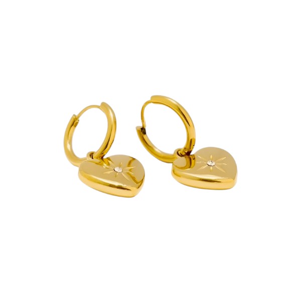 Convertible Heart Charm Earrings