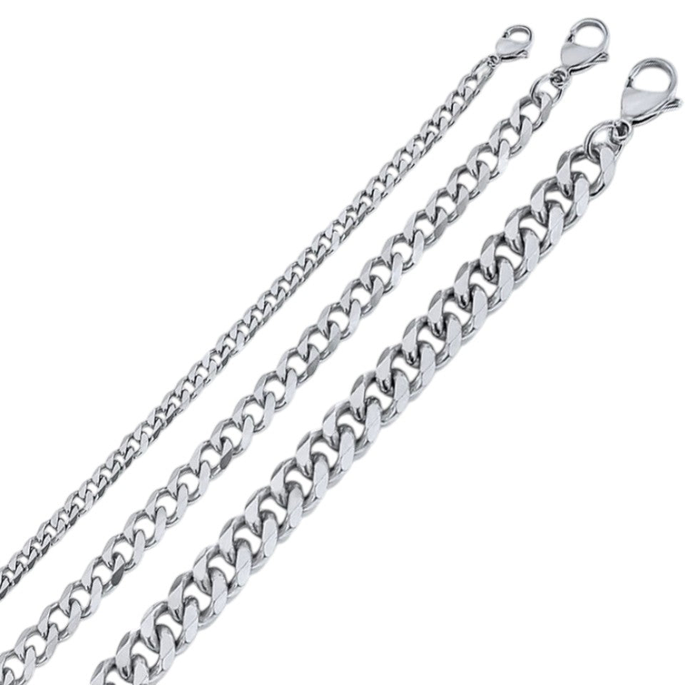 4 /6/8mm Stainless Steel Cuban Chain Bracelet for Men