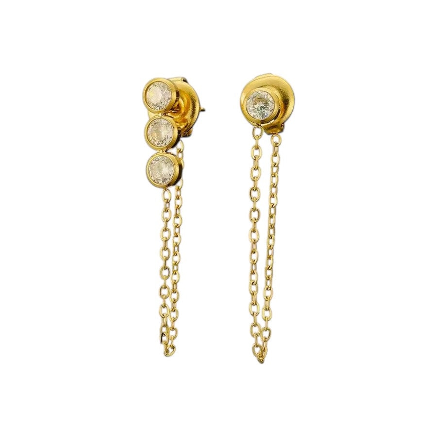 CZ Chain Drop Earrings