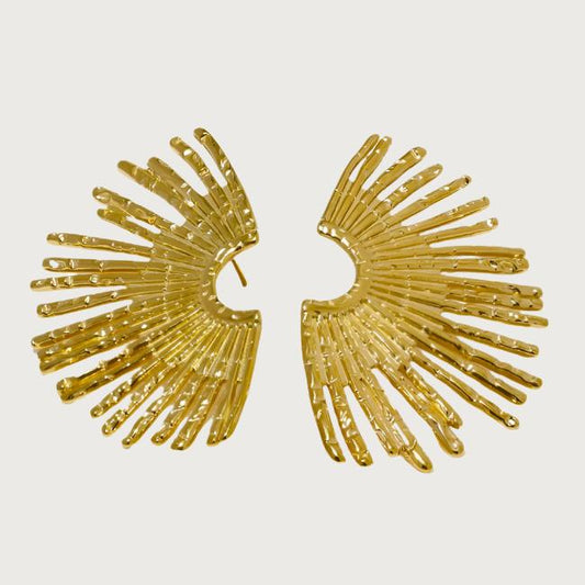 18K Gold Plated Starburst Statement Earrings