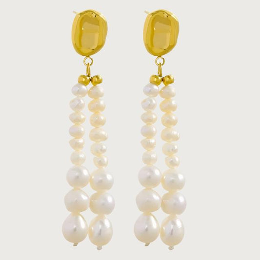 Freshwater Pearl Tassel Long Earrings