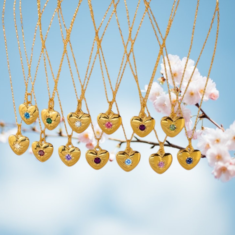 Heart Birthstone Necklace – Personalized for Mom