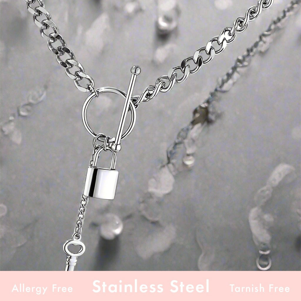 Collier Cadenas et Clé, Fermeture à Toggle Avant