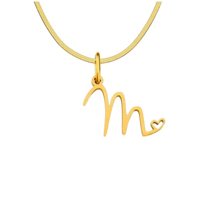 Signature Initial Necklace with Heart Detail