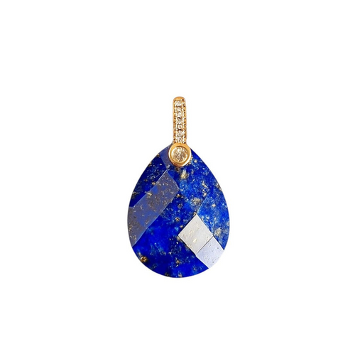 Gold Lapis Lazuli Teardrop Charm