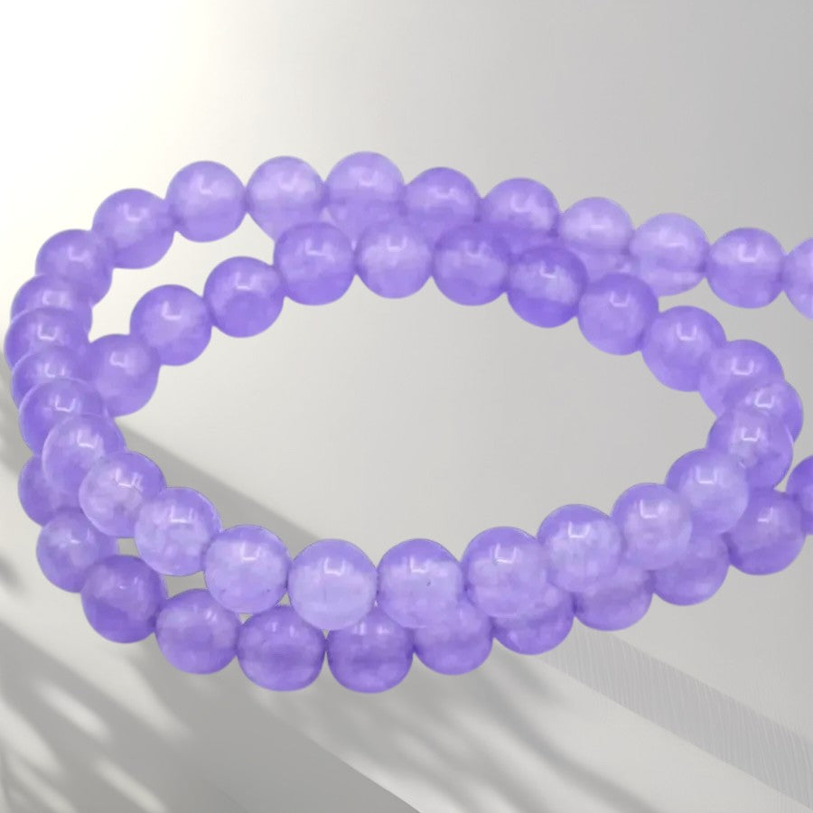 Radiant Heart Lavender Jade Beaded Necklace– Interchangeable Charms – 10 mm