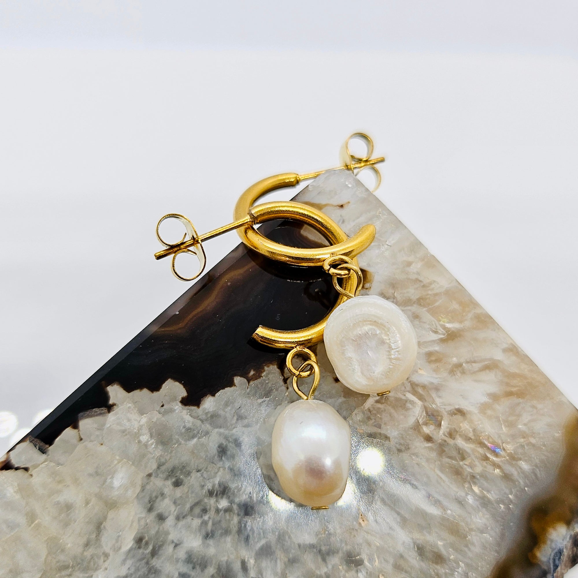 Natural Freshwater Pearl Drop Earrings