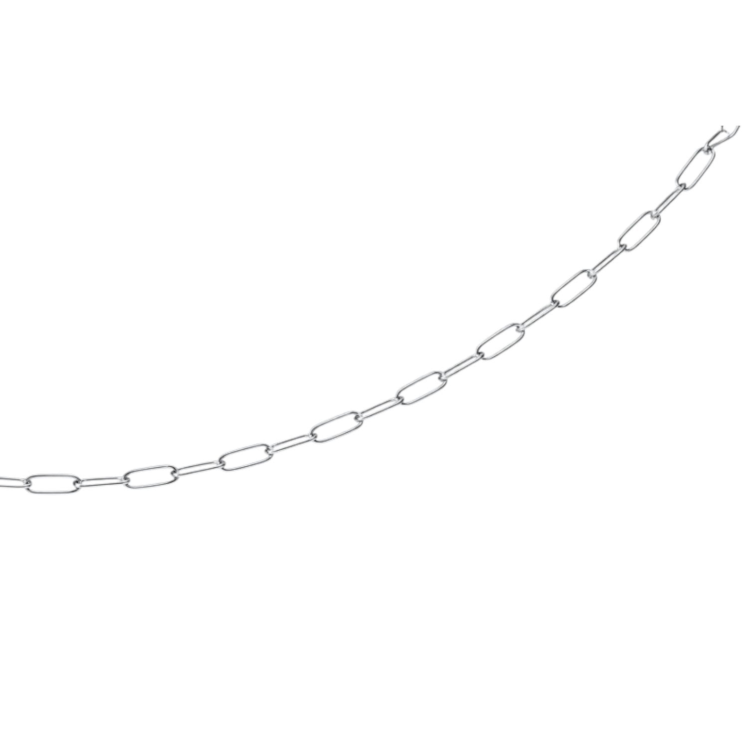 Silver chain on a white background
