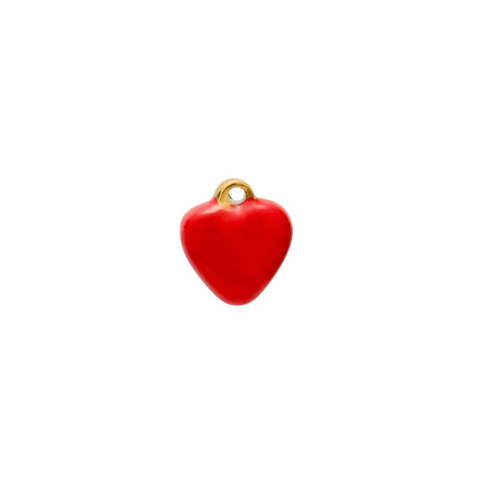 Red Enamel Heart Charm