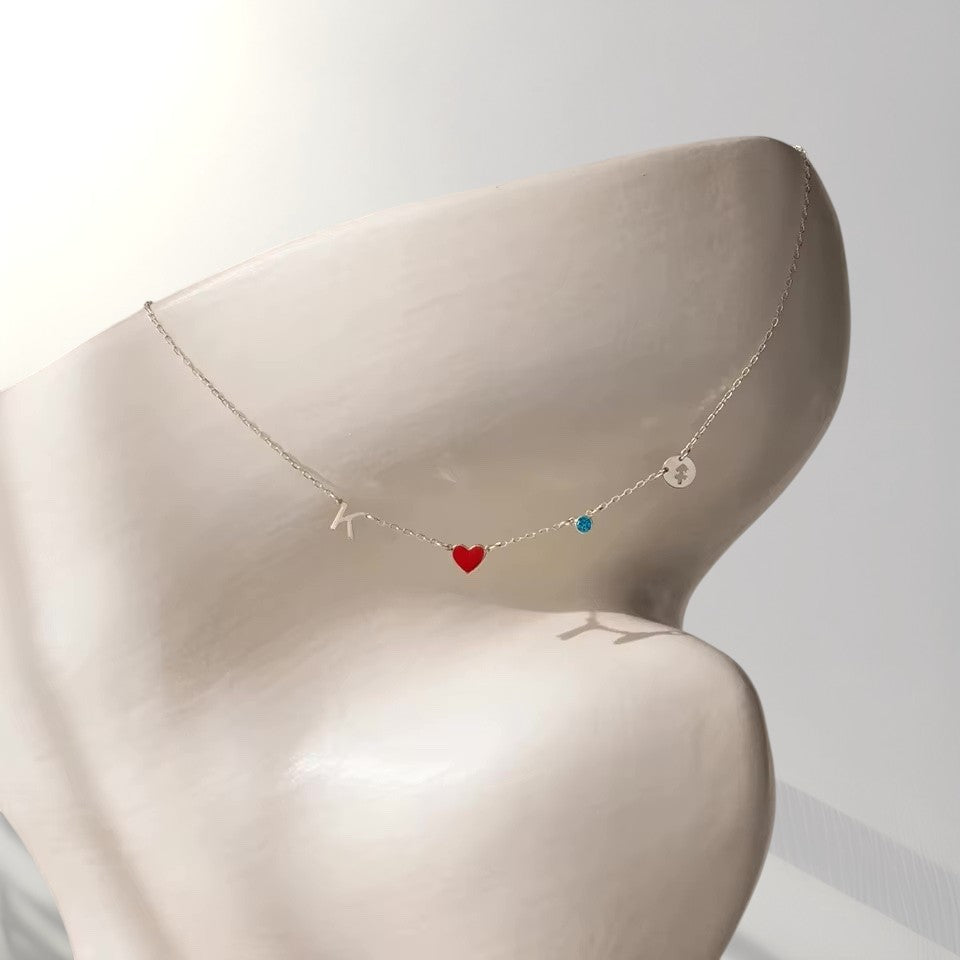 custom initial birthstone constellation necklace 