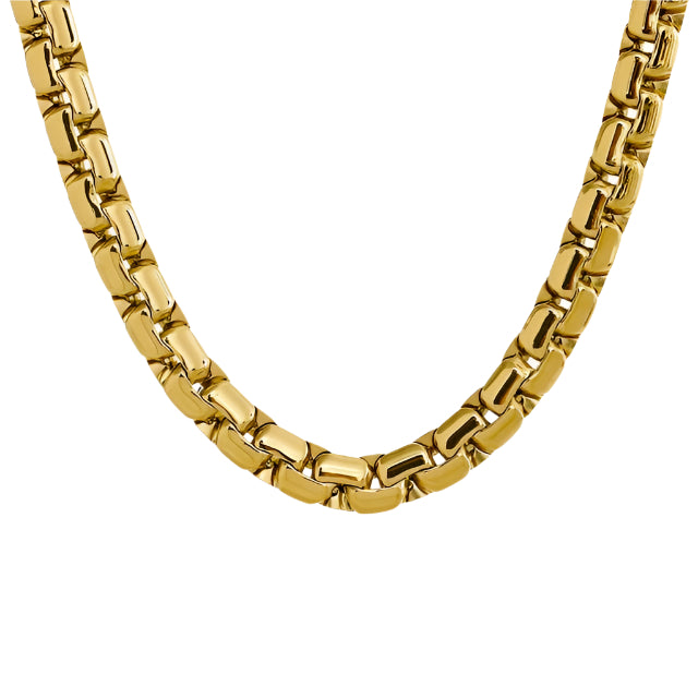 18K Gold Plated Thick Textured Chain Necklace