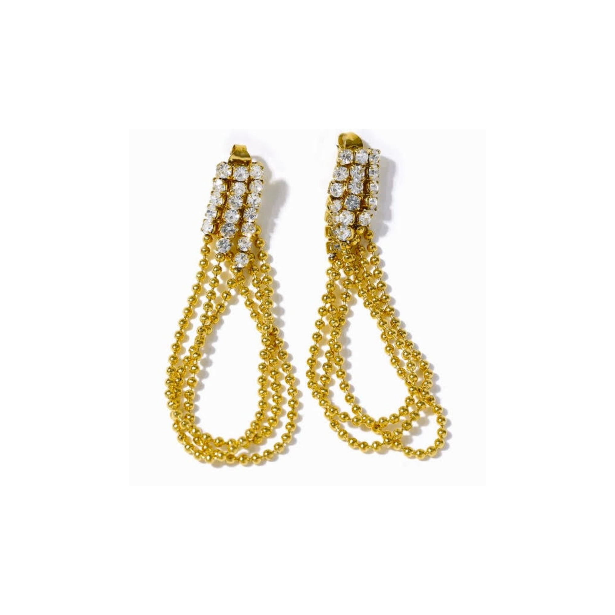Boucles d'Oreilles Pendantes Vintage Glam avec Strass