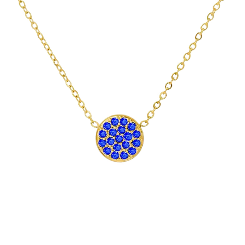Birthstone  CZ delicate disc pendant