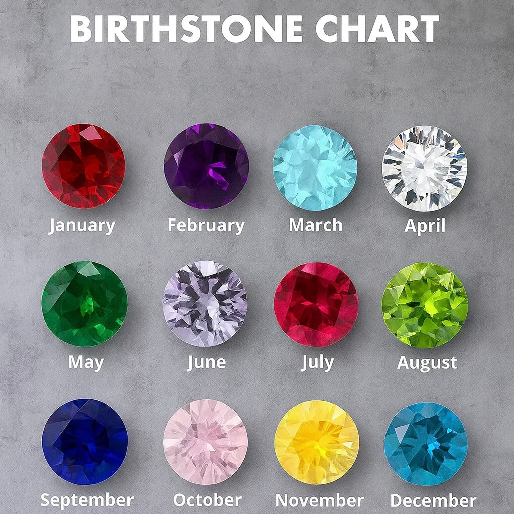 Custom Birthstone Initial  Necklace